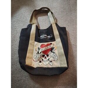 Ed Hardy Y2K Canvas Love Kills Slowly tote bag